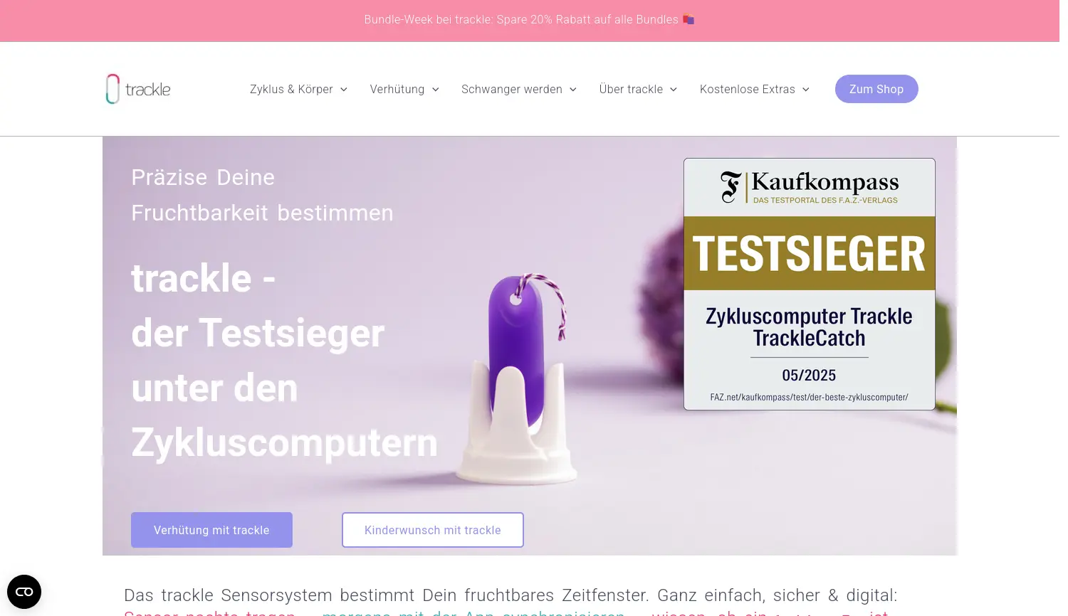 Website der Firma Trackle GmbH