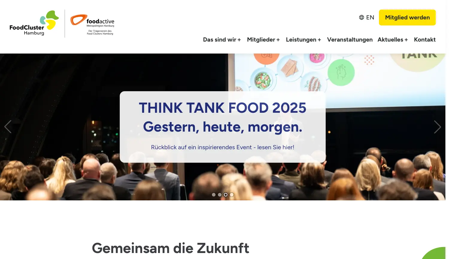 Website der Firma Food Cluster Hamburg c/o Süderelbe AG