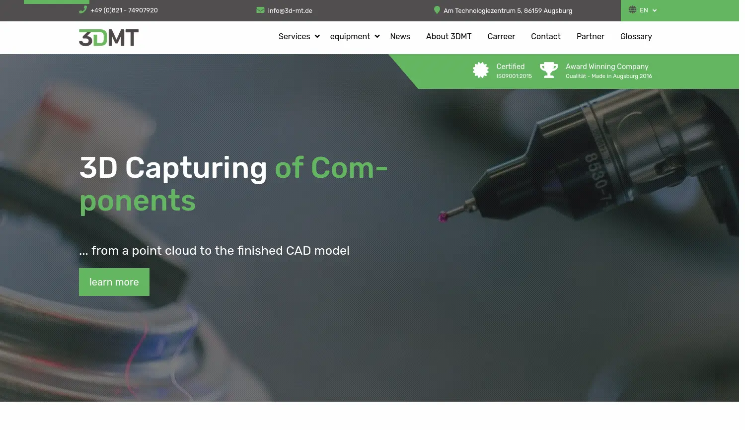 Website der Firma 3DMT GmbH & Co. KG