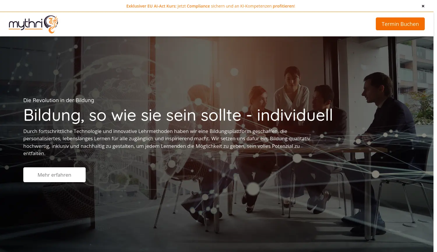 Website der Firma MythriQ GmbH