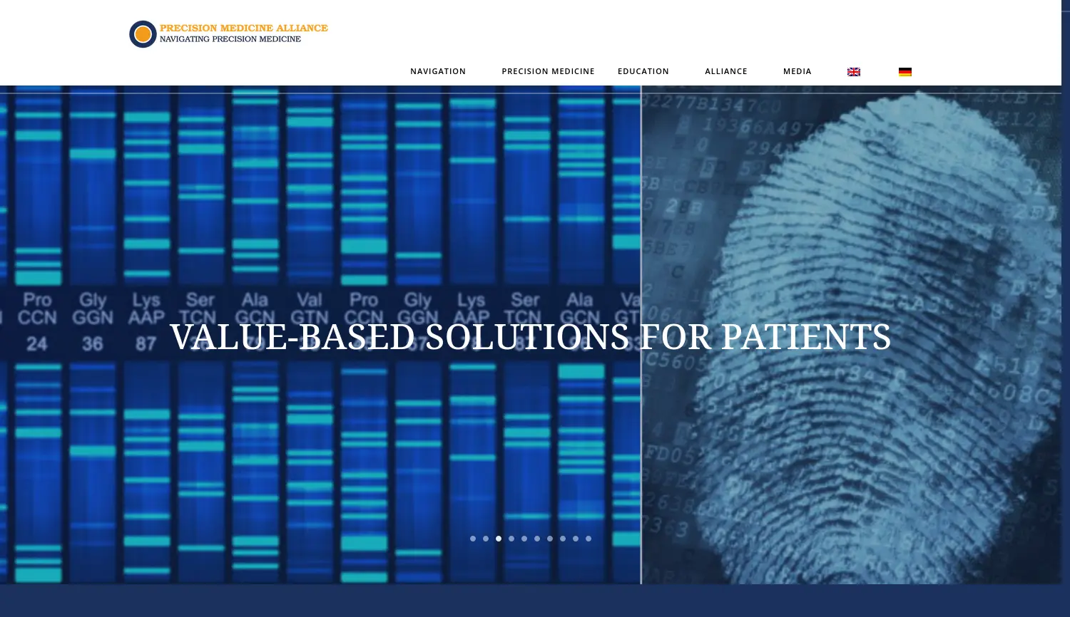 Website der Firma PRECISION MEDICINE ALLIANCE GmbH