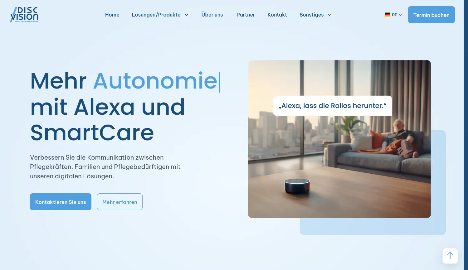 Website der Firma DiscVision Solutions GmbH
