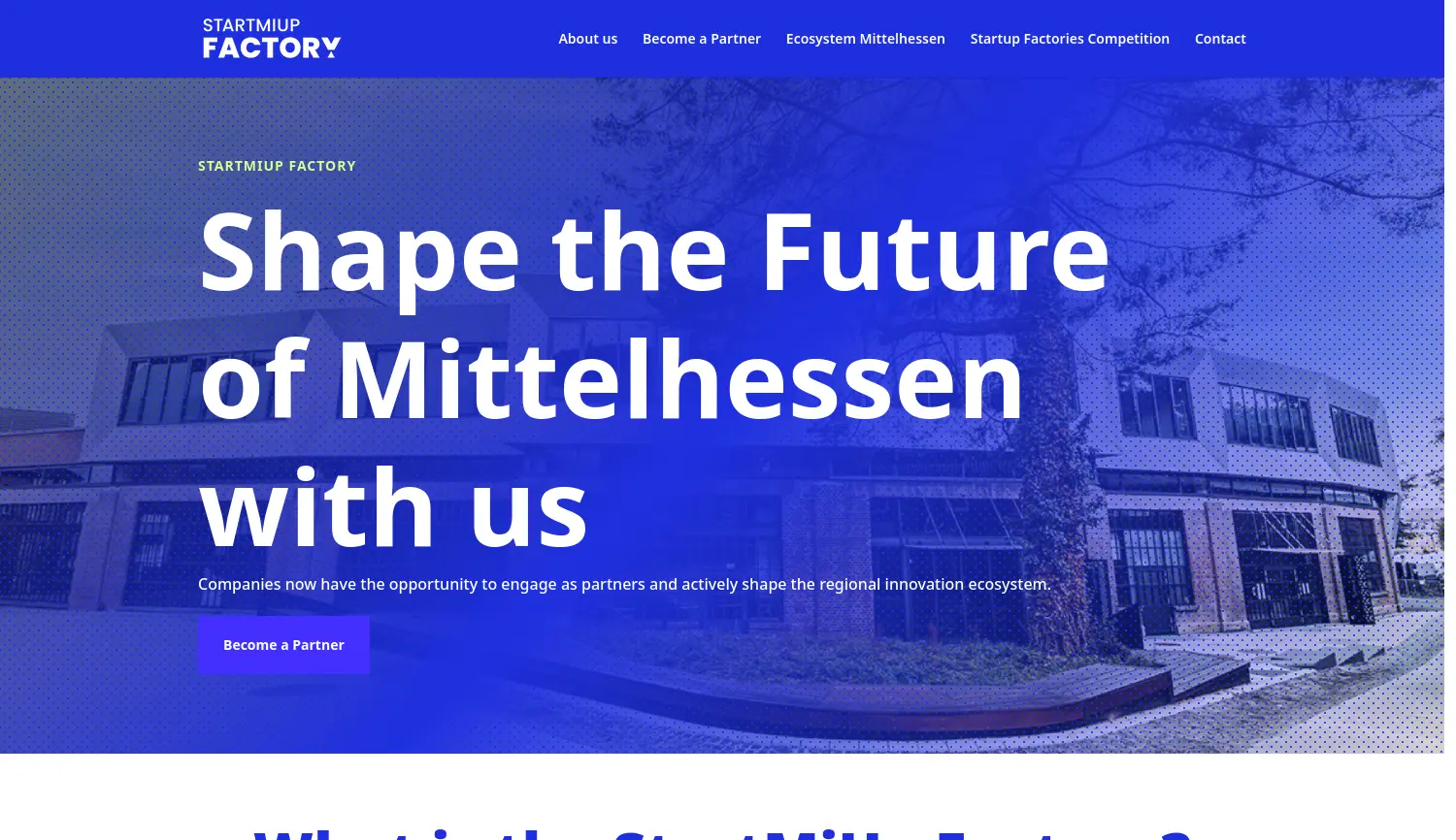 Website der Firma StartMiUp Factory