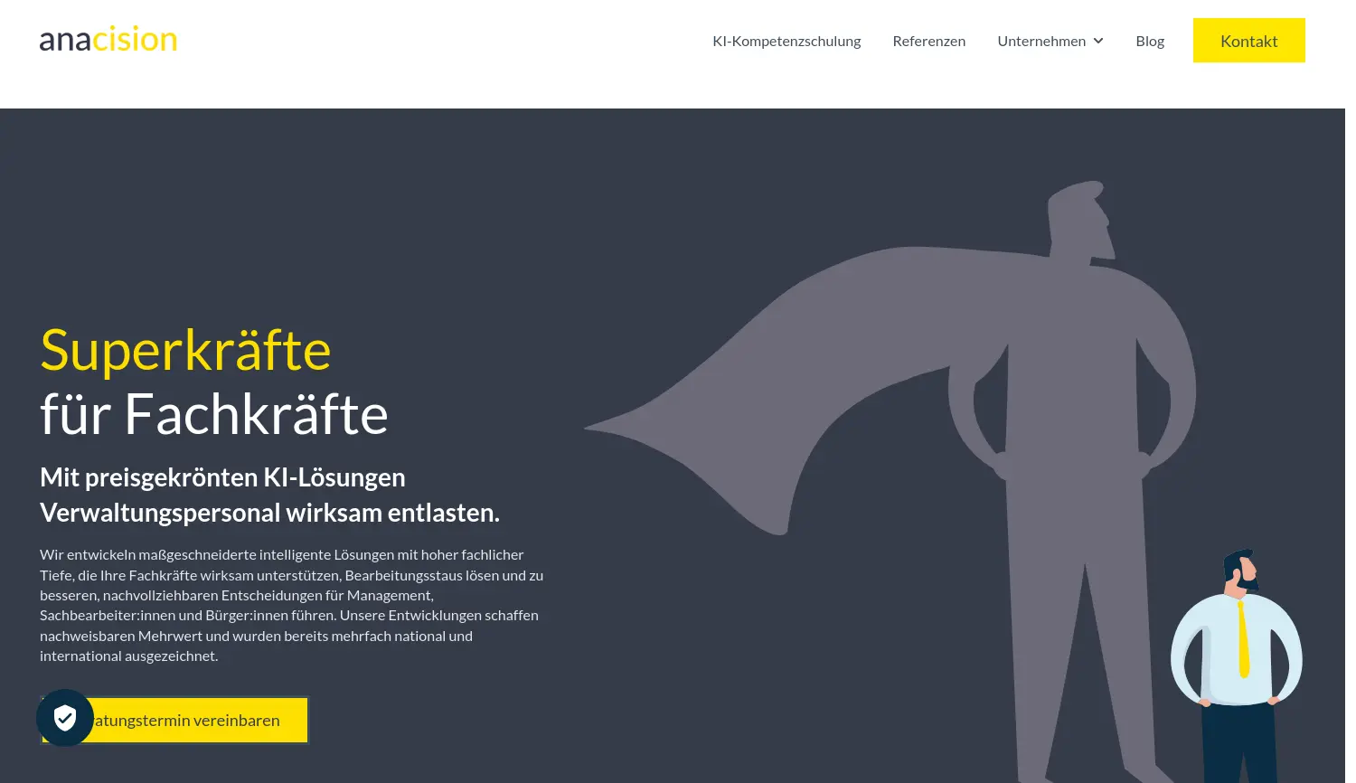 Website der Firma anacision GmbH