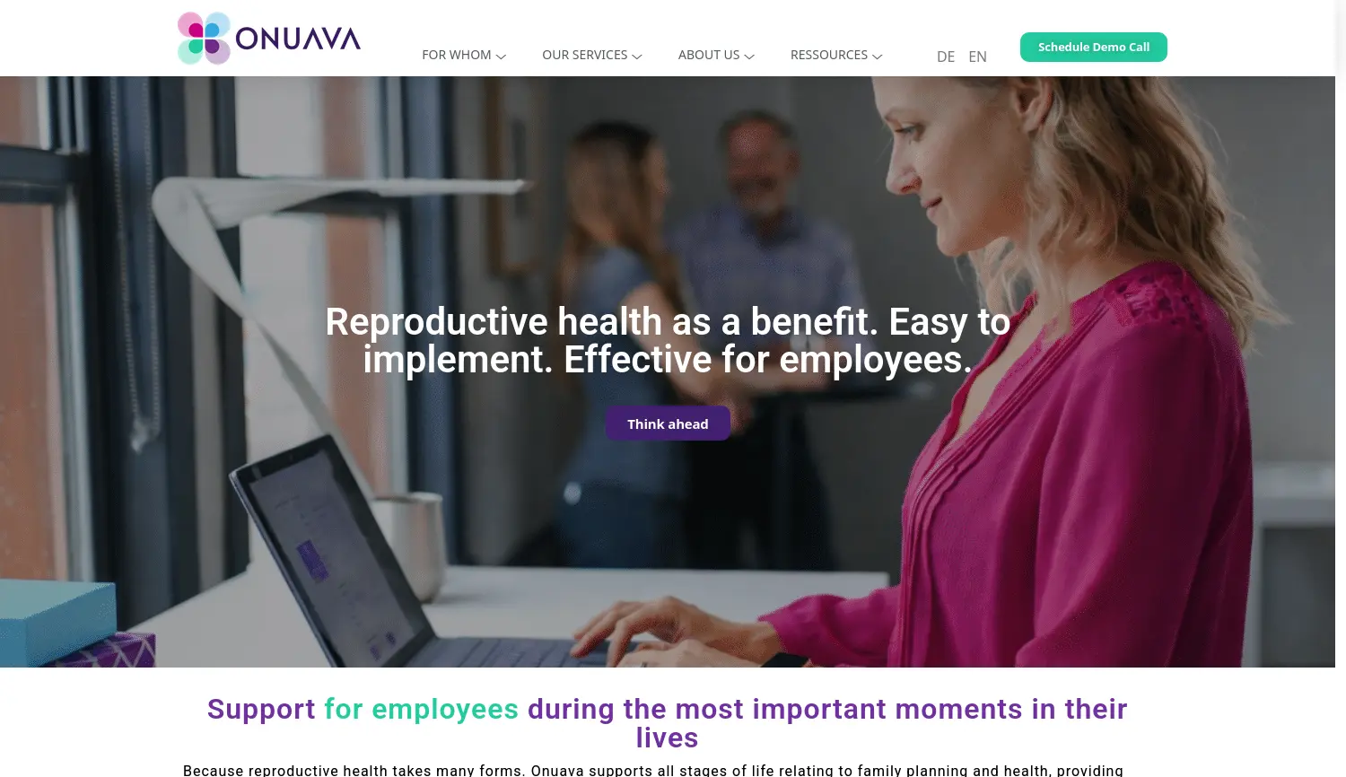 Website der Firma Onuava GmbH