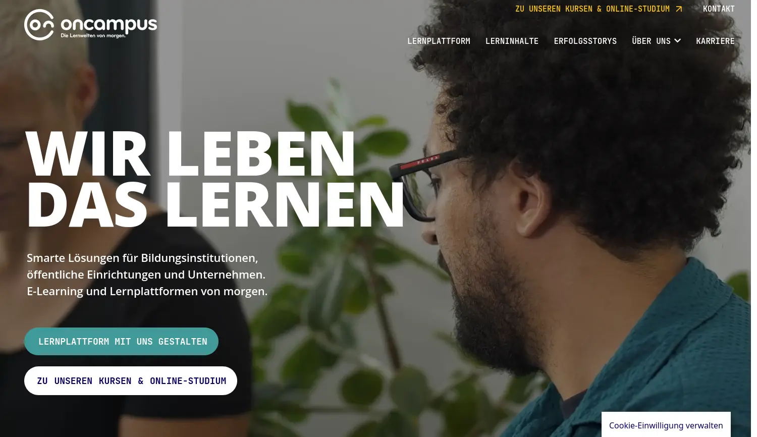 Website der Firma oncampus GmbH