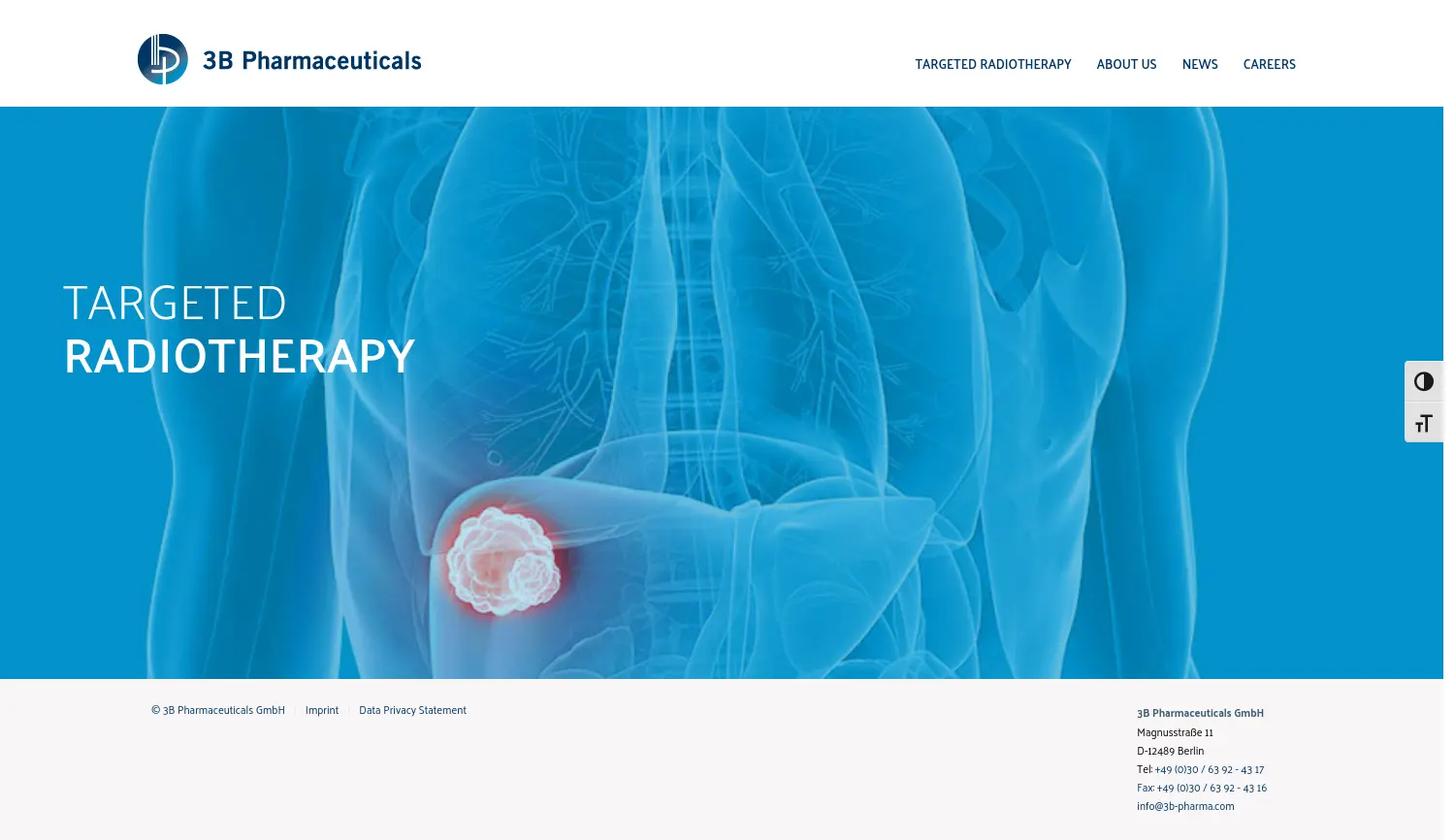 Website der Firma 3B Pharmaceuticals GmbH