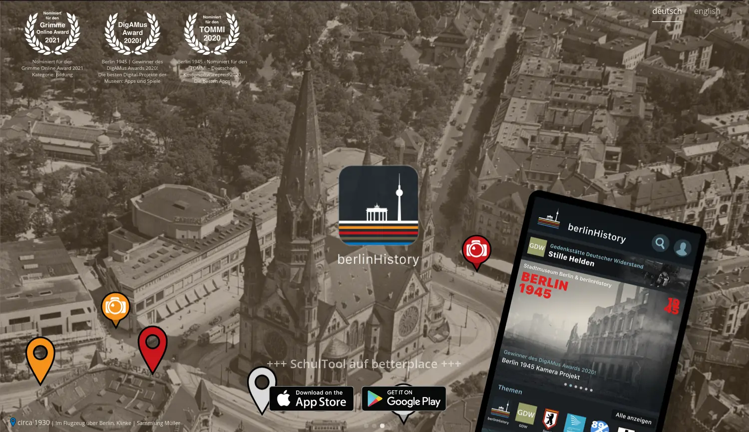 Website der Firma berlinHistory e.V.