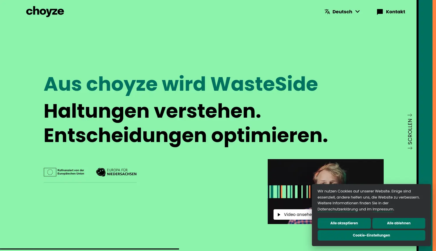 Website der Firma choyze GmbH