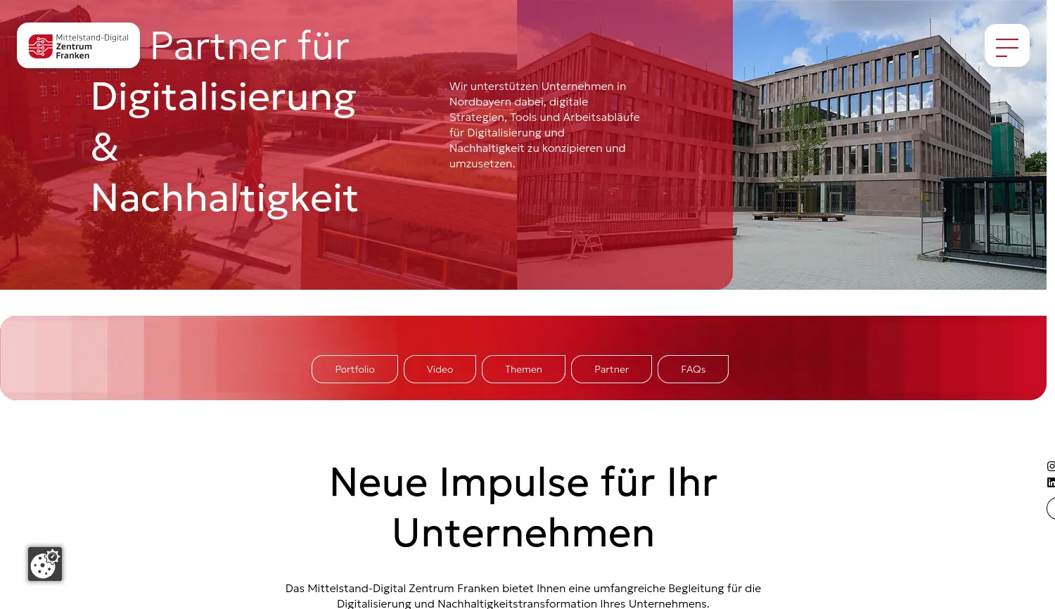 Website der Firma Hochschule für angewandte Wissenschaften Ansbach