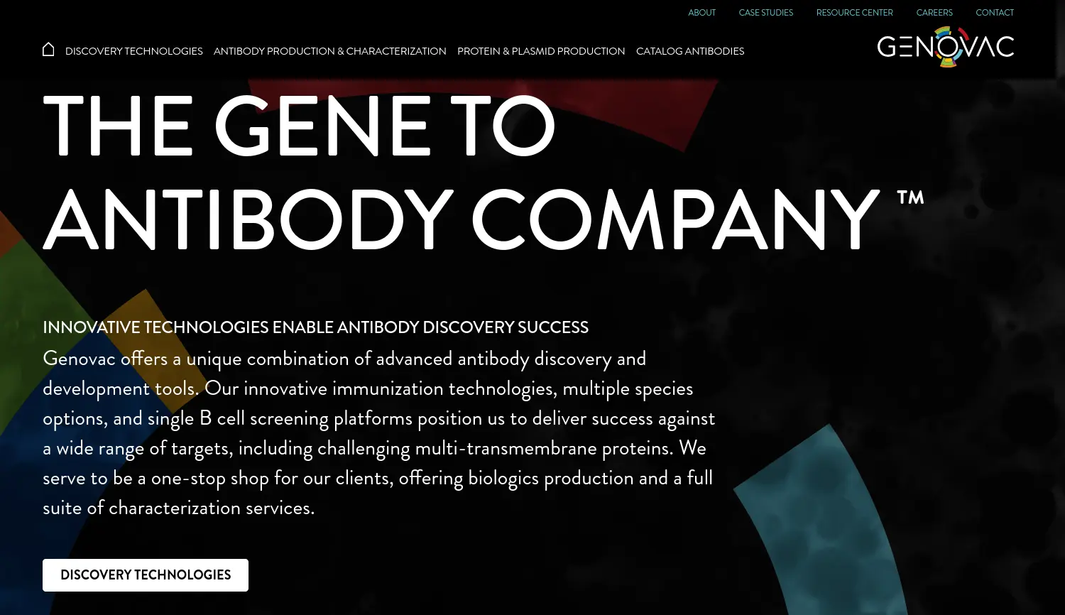 Website der Firma Genovac GmbH