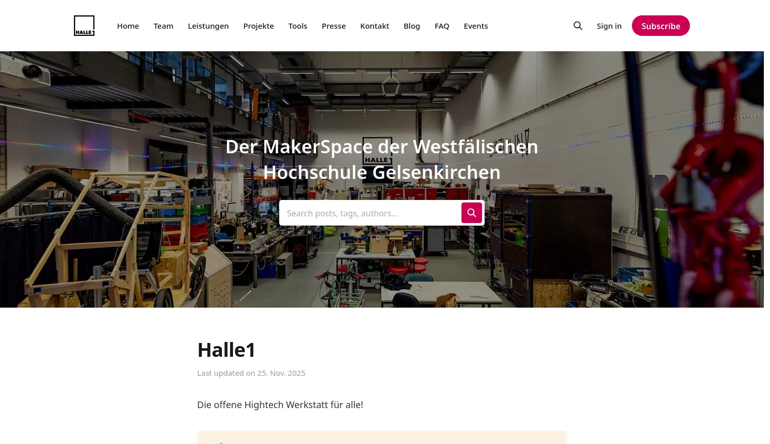 Website der Firma Westfälische Hochschule Gelsenkirchen Bocholt Recklinghausen