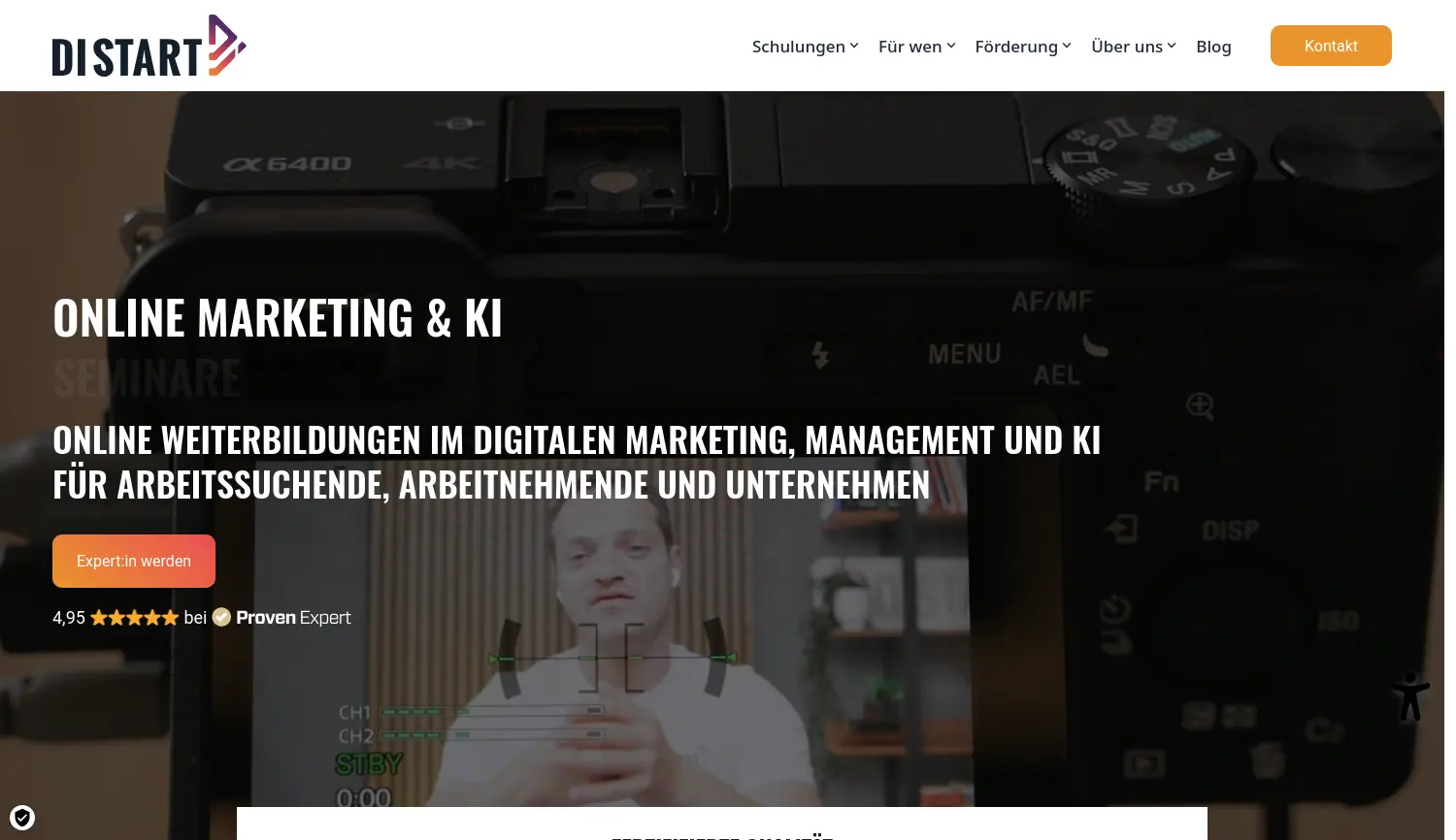 Website der Firma Distart Education GmbH