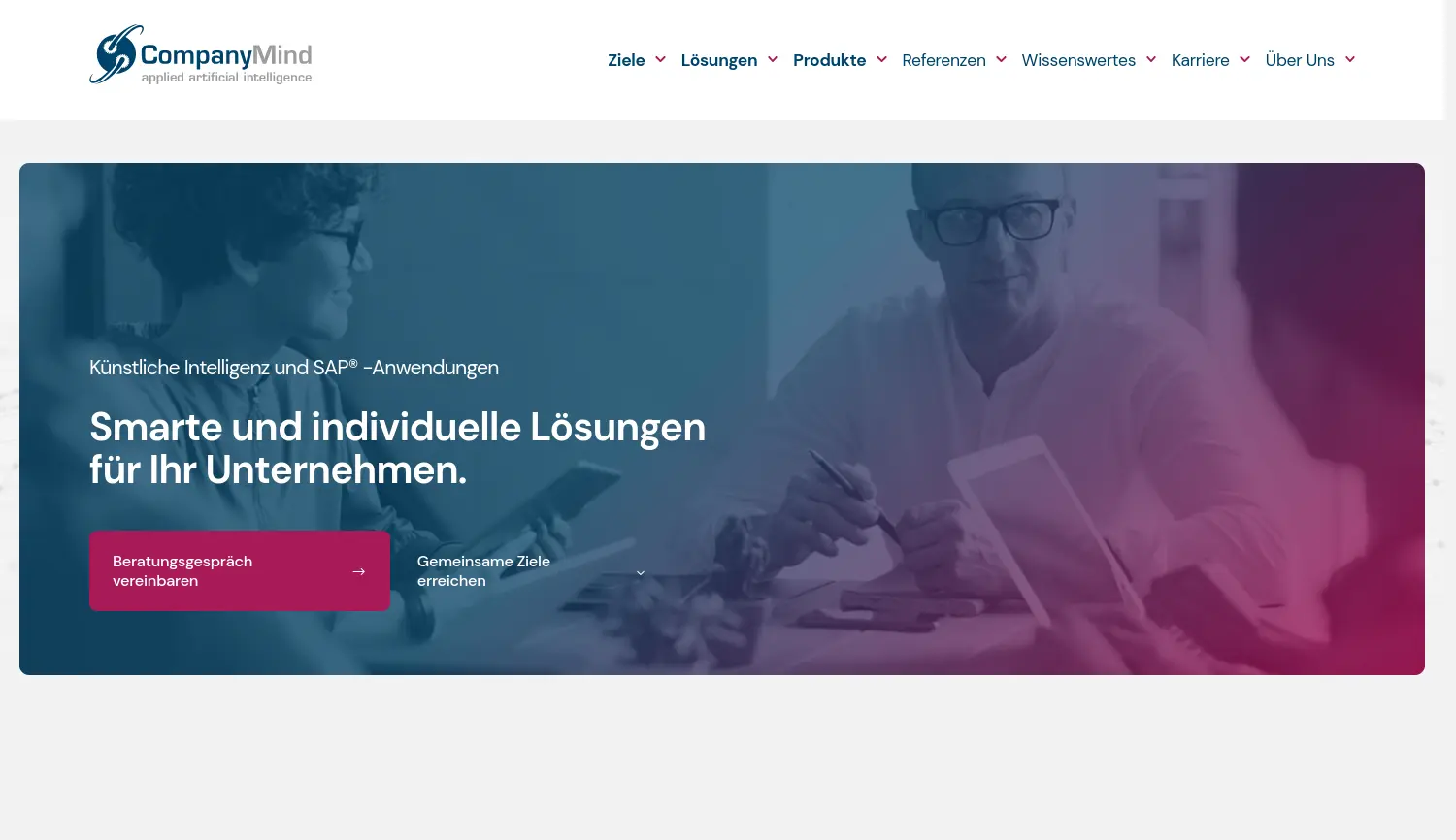 Website der Firma cimt ai solutions ag