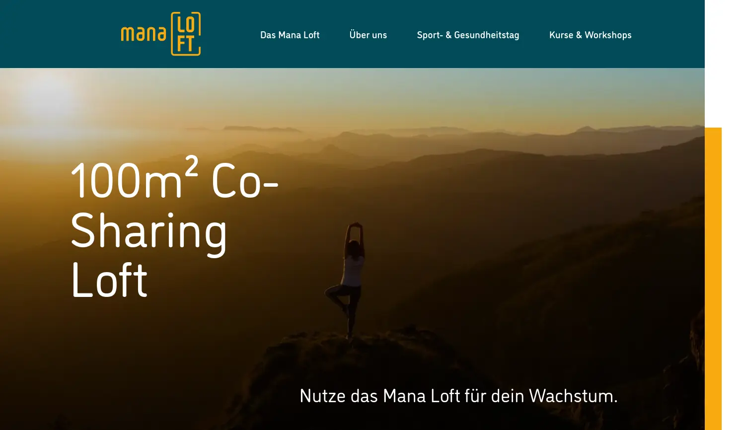 Website der Firma Mana Loft