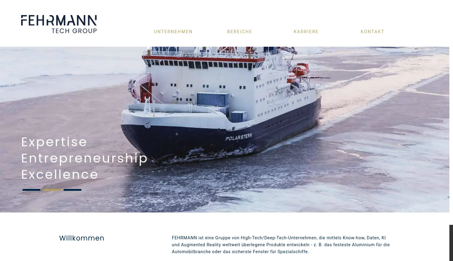 Website der Firma FEHRMANN GmbH