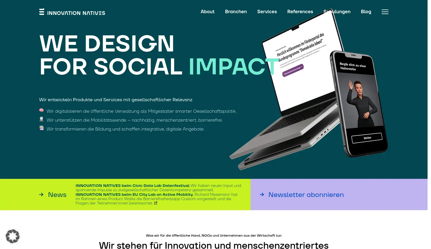 Website der Firma INNOVATION NATIVES GmbH & Co KG