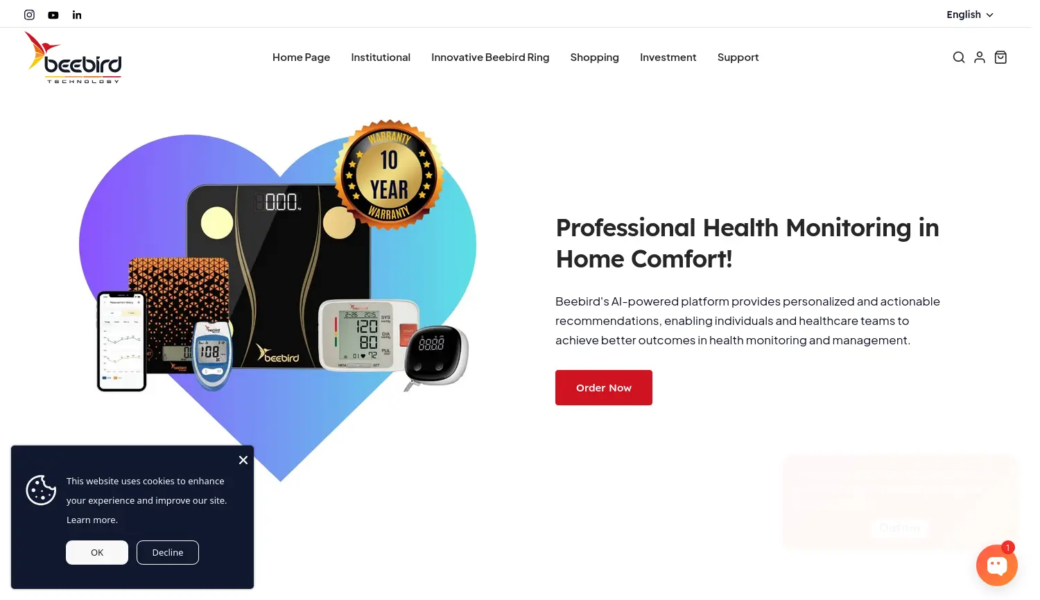 Website der Firma Beebird Technology