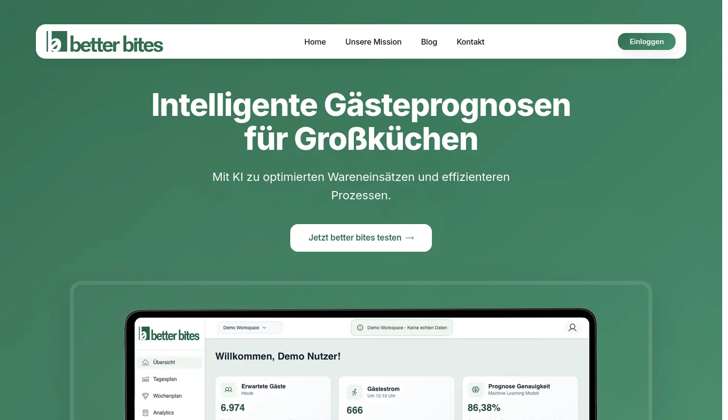 Website der Firma better bites