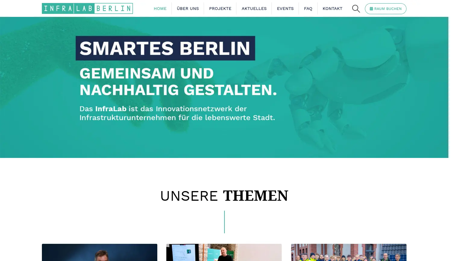 Website der Firma InfraLab Berlin e.V.