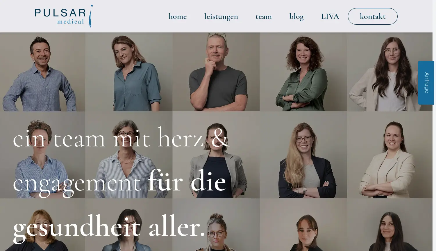 Website der Firma Pulsar Medical GmbH