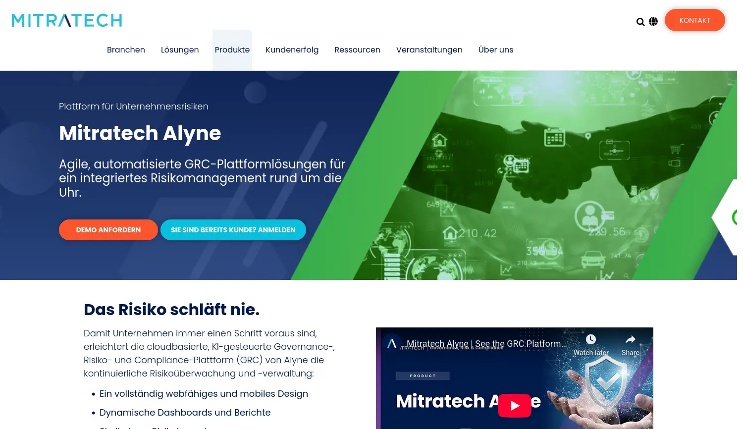 Website der Firma Alyne GmbH