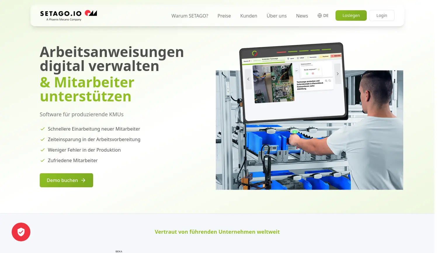 Website der Firma Setago.io GmbH