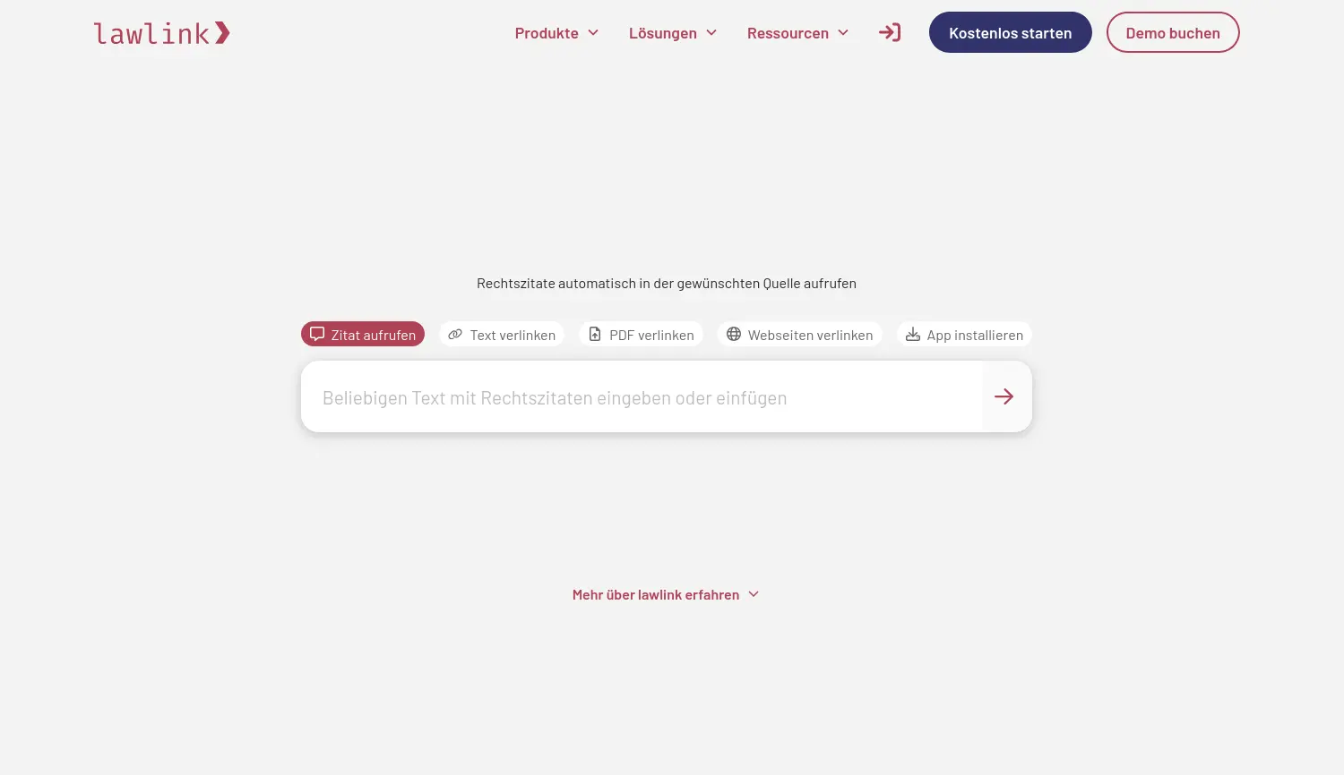 Website der Firma lawlink GmbH