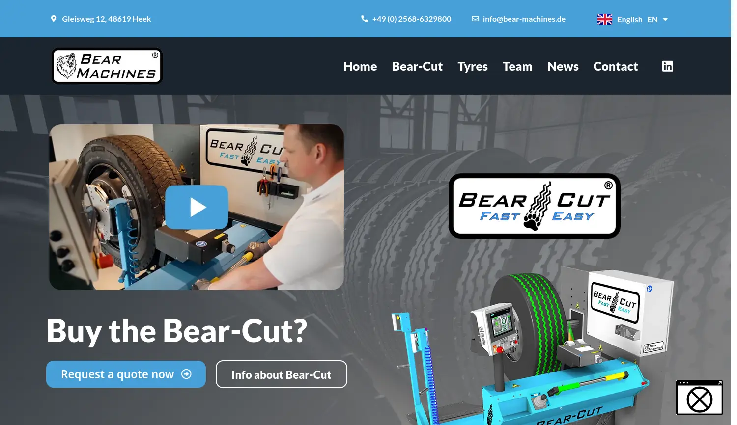 Website der Firma Bear-Machines GmbH