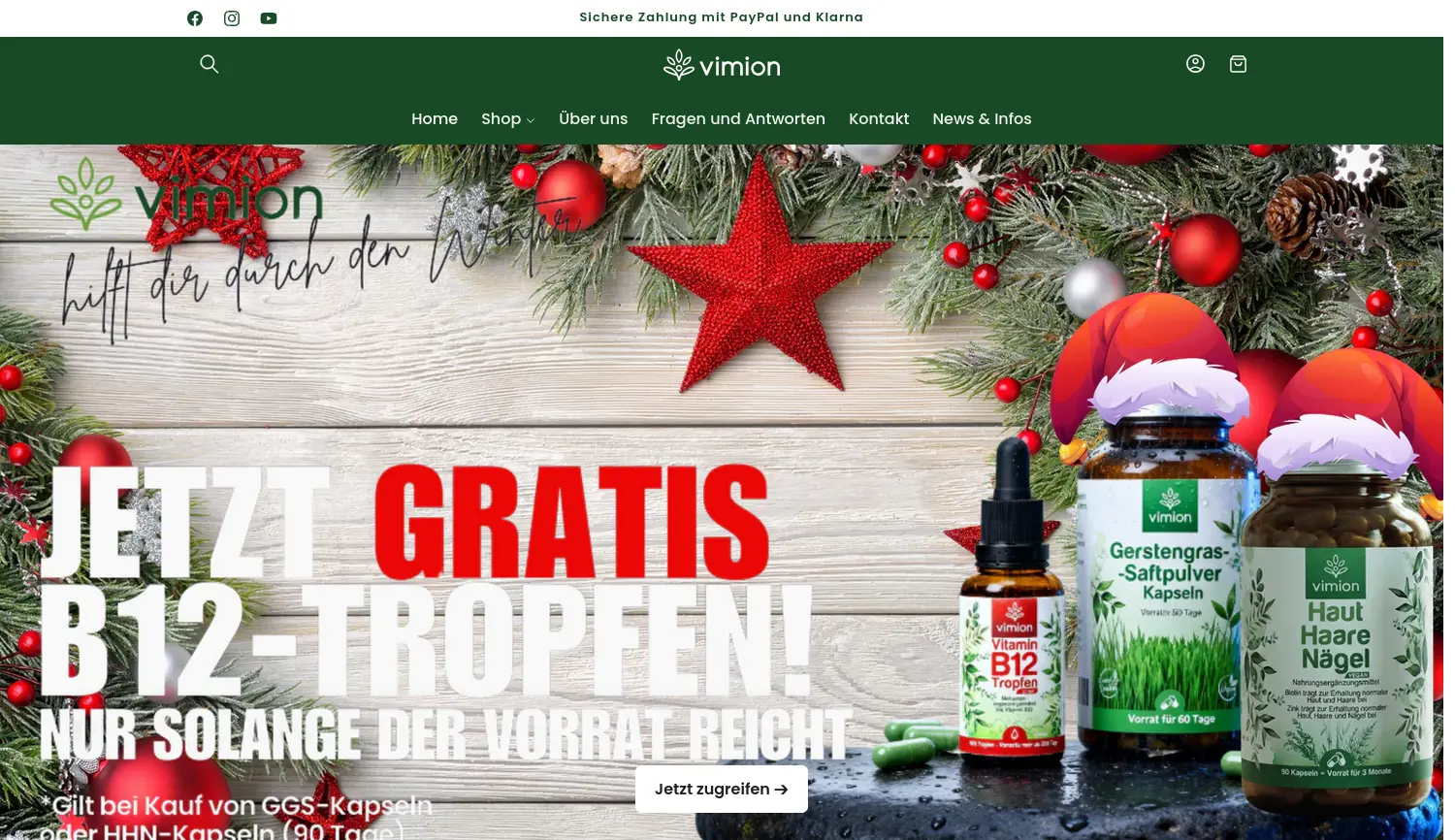 Website der Firma Vimion