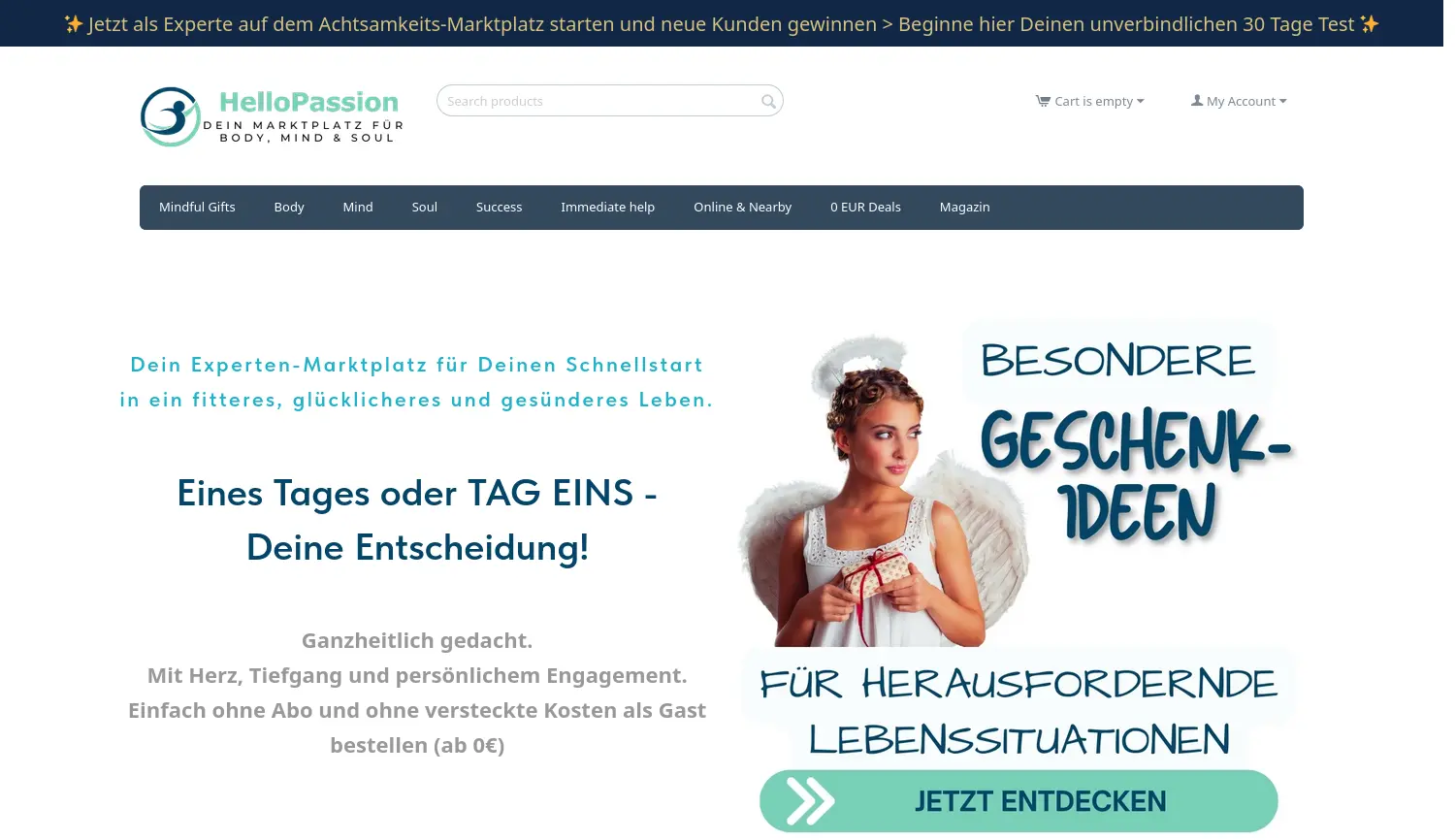 Website der Firma HelloPassion GmbH