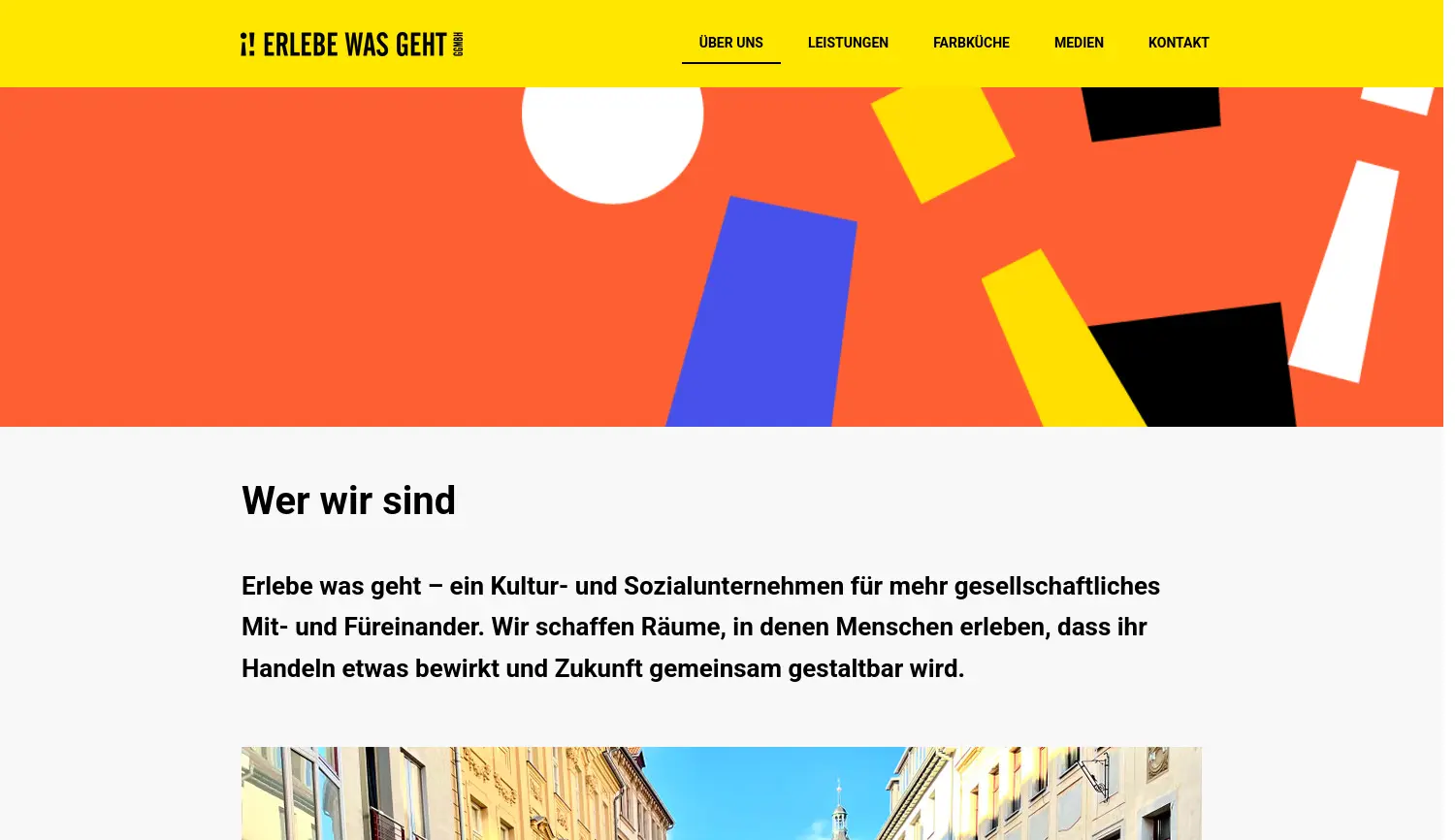 Website der Firma Erlebe was geht gGmbH