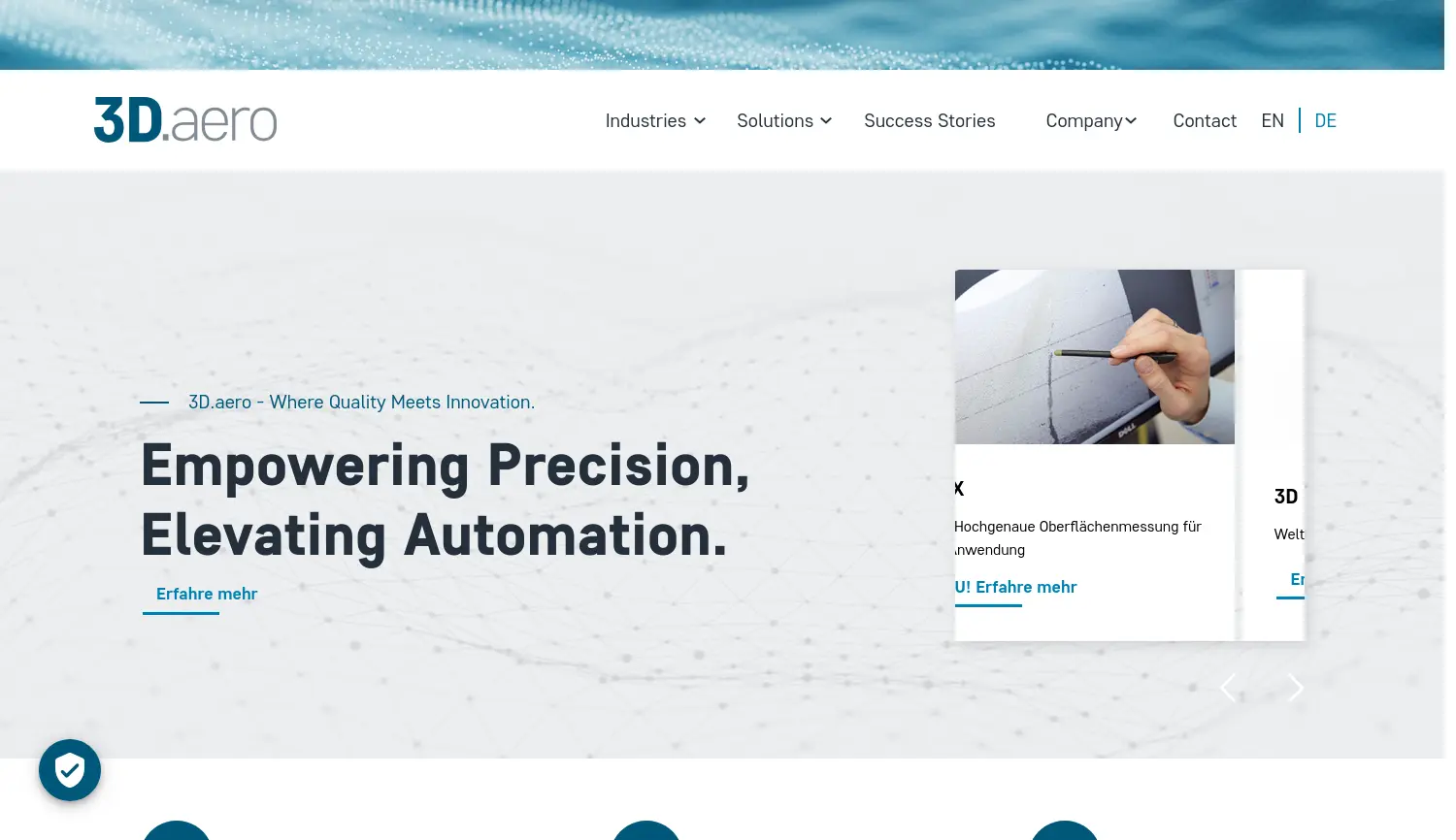 Website der Firma 3D.aero GmbH