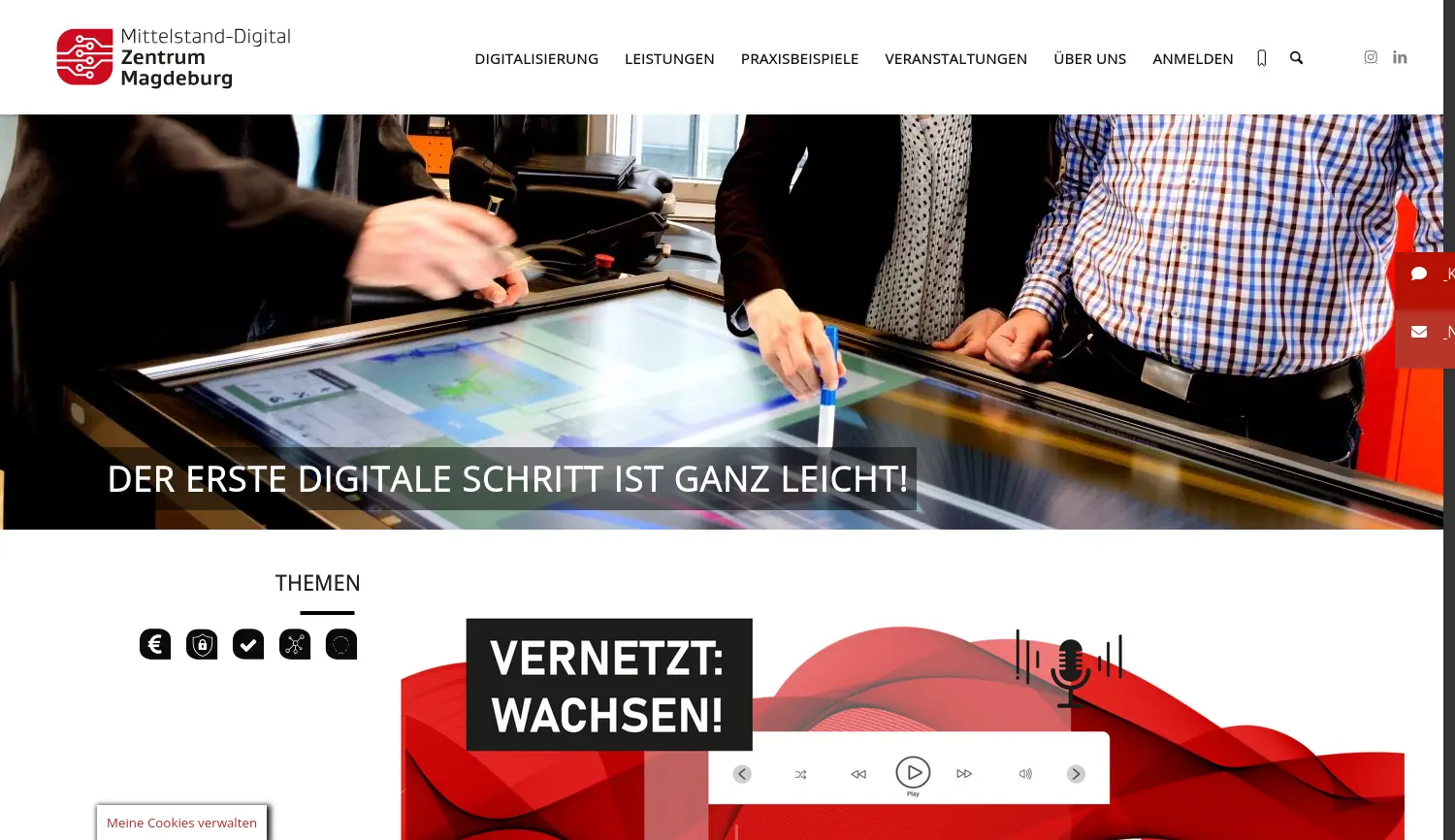 Website der Firma ZPVP GmbH – Zentrum für Produkt-, Verfahrens- und Prozeßinnovation GmbH