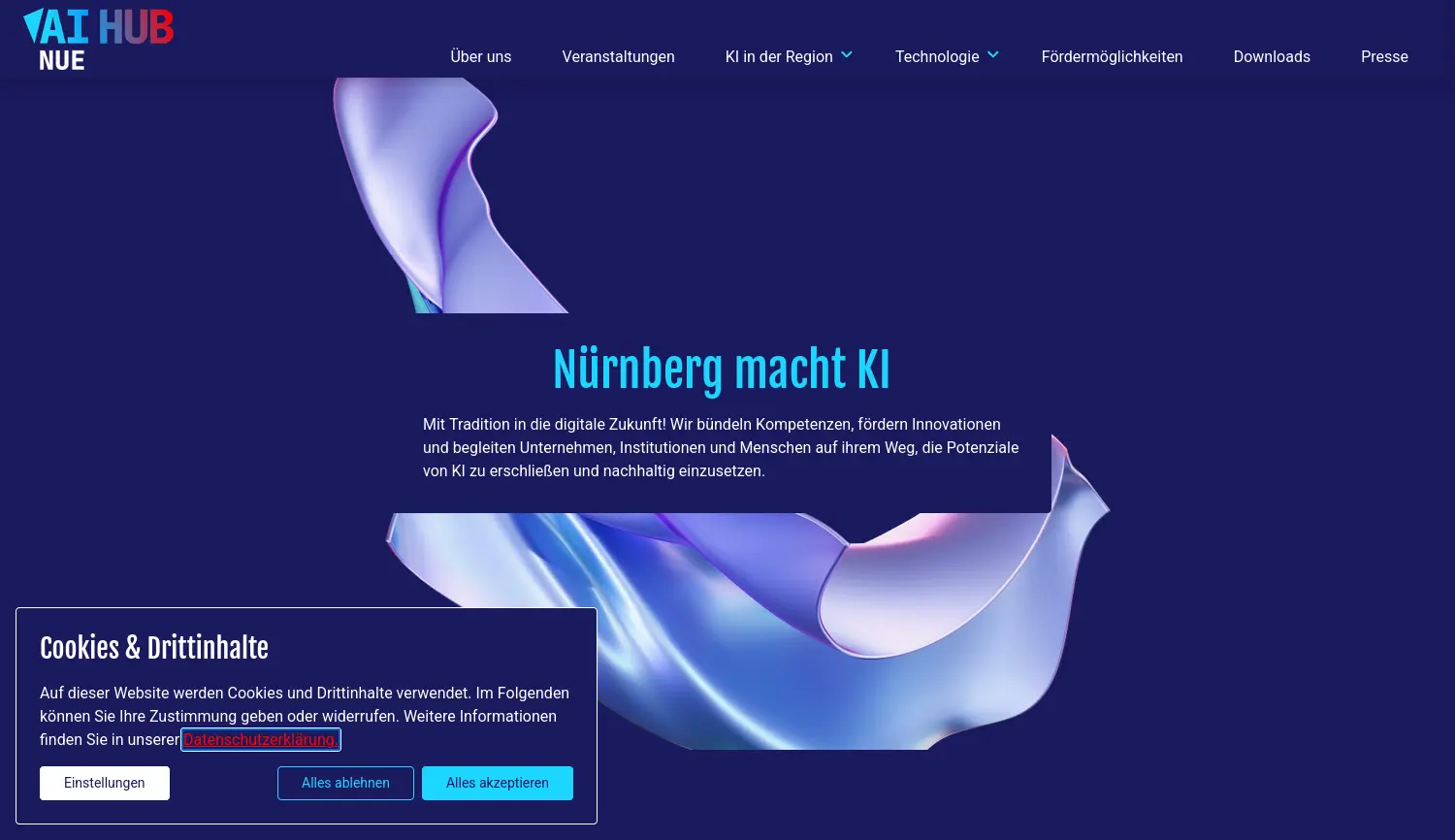 Website der Firma Nürnberger Initiative für die Kommunikationswirtschaft NIK e.V.