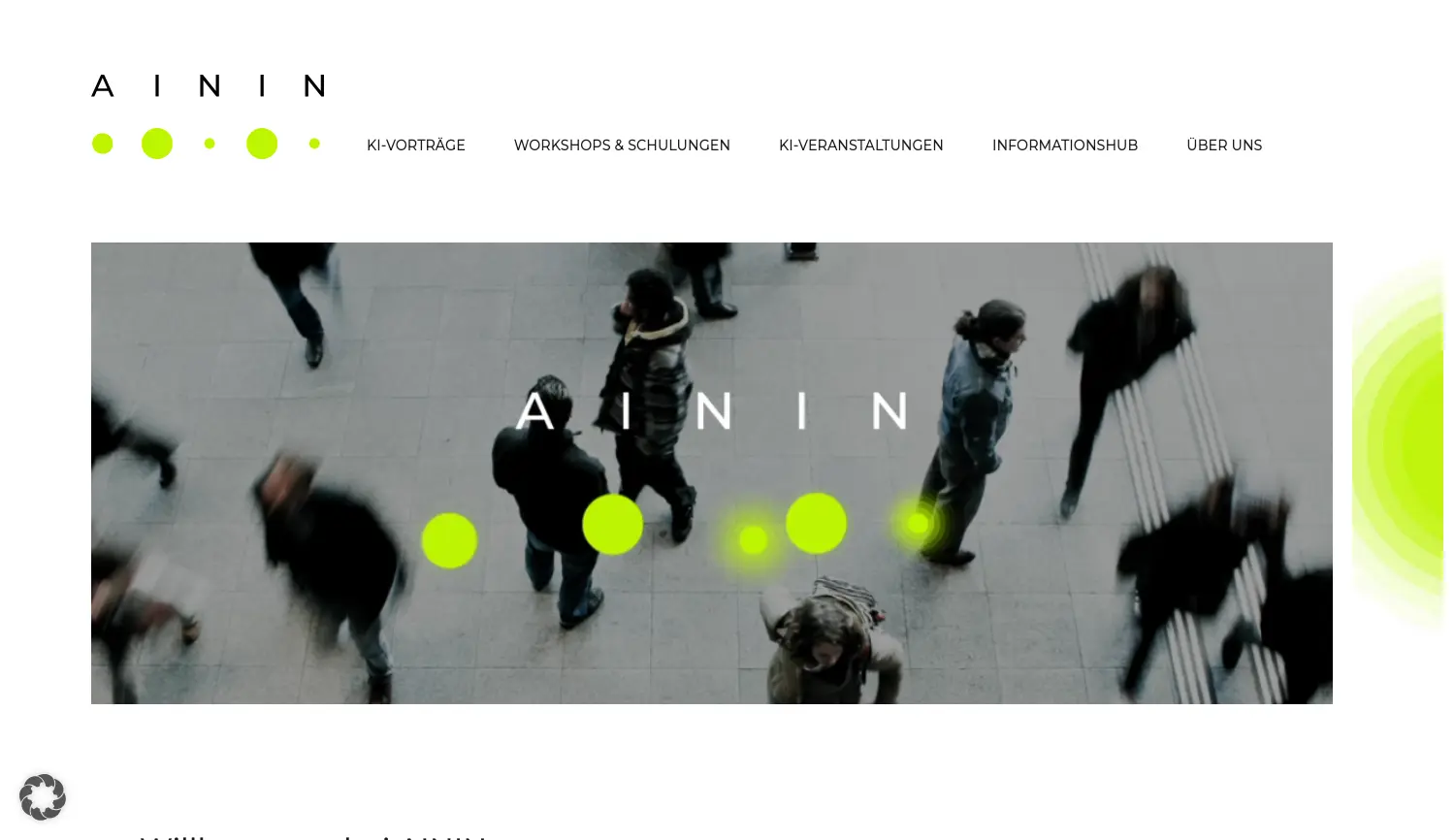 Website der Firma Artificial Intelligence Network Ingolstadt gGmbH