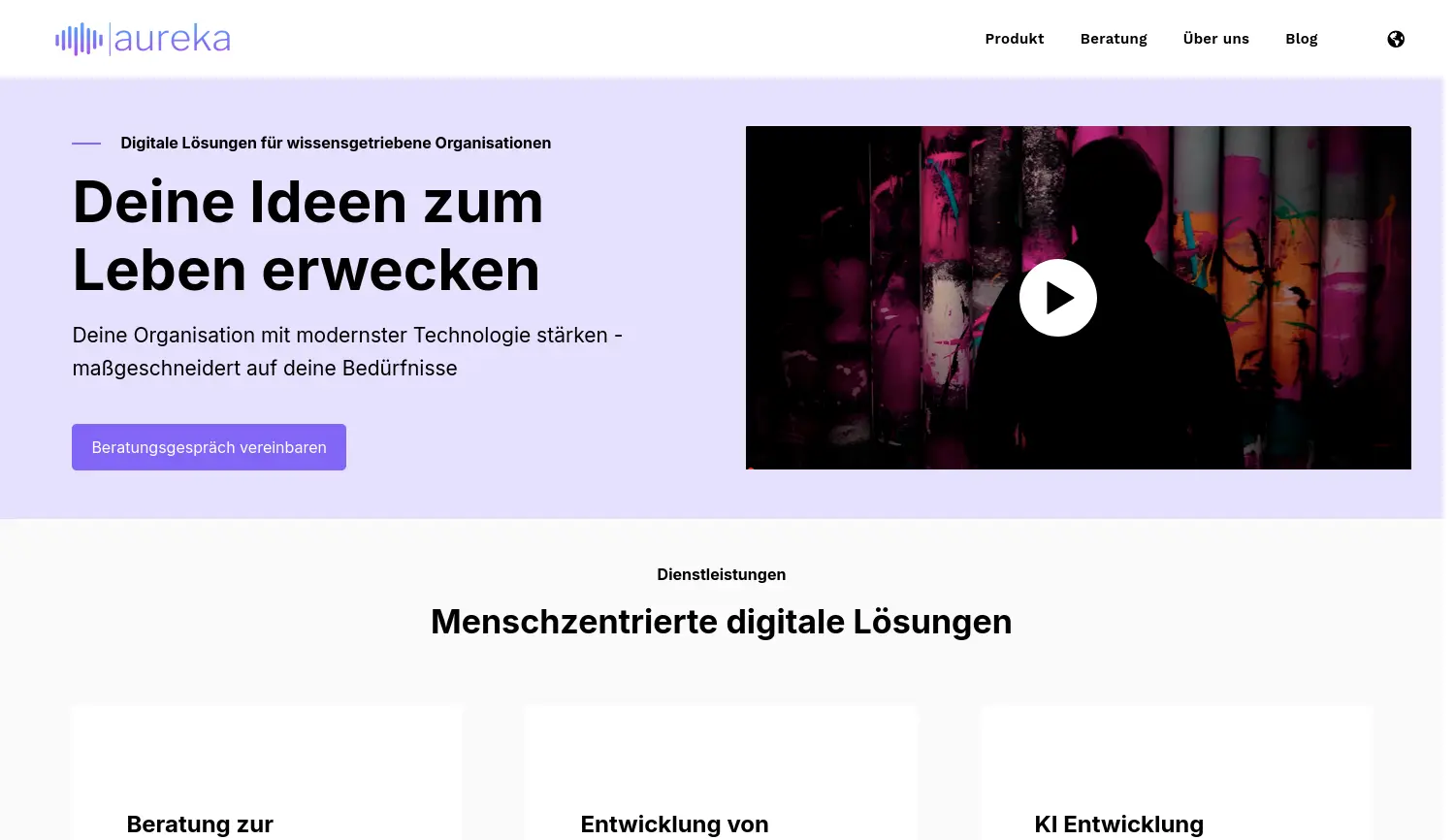 Website der Firma aureka UG (haftungsbeschränkt)