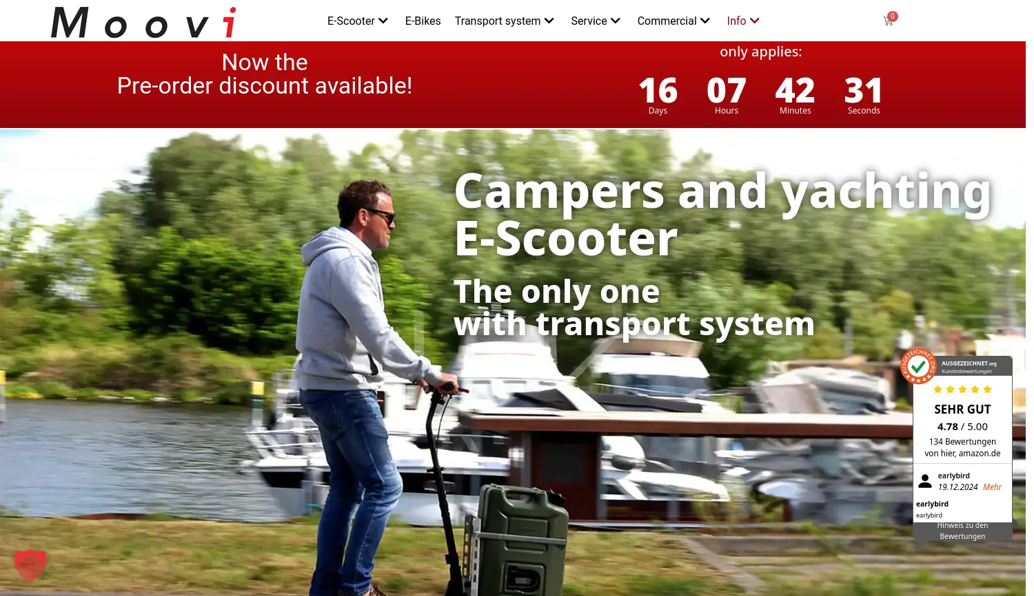 Website der Firma Moovi