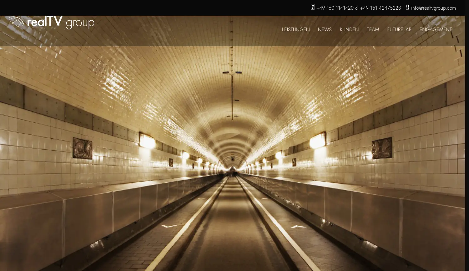 Website der Firma realTV group GmbH & Co. KG