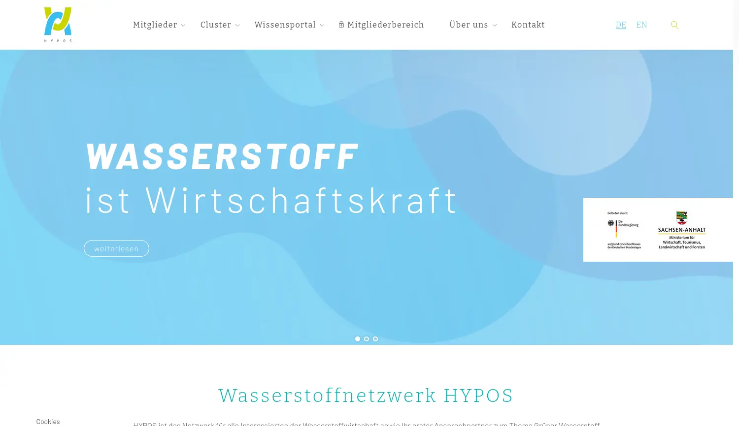 Website der Firma HYPOS e.V.