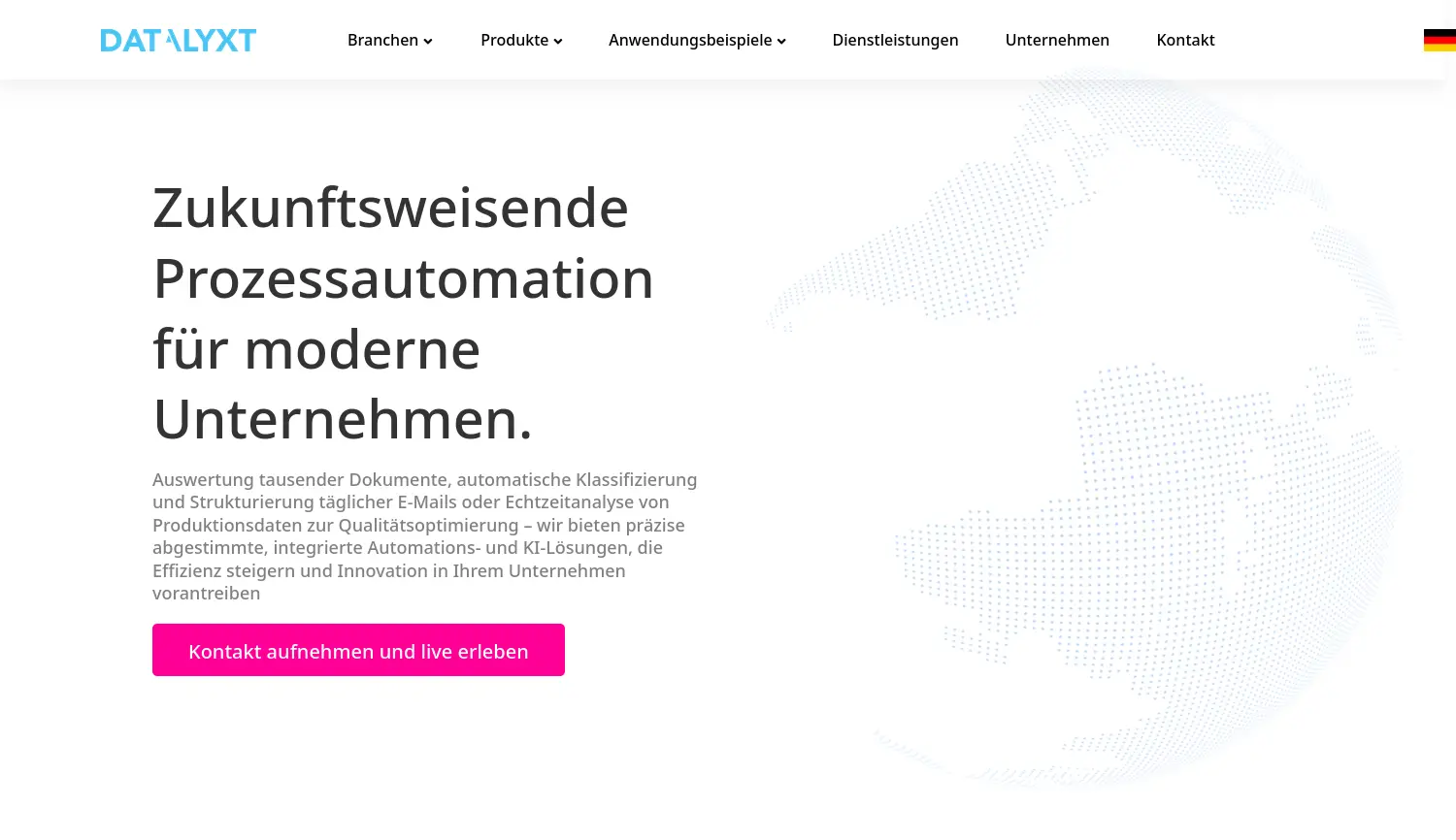 Website der Firma Datalyxt GmbH