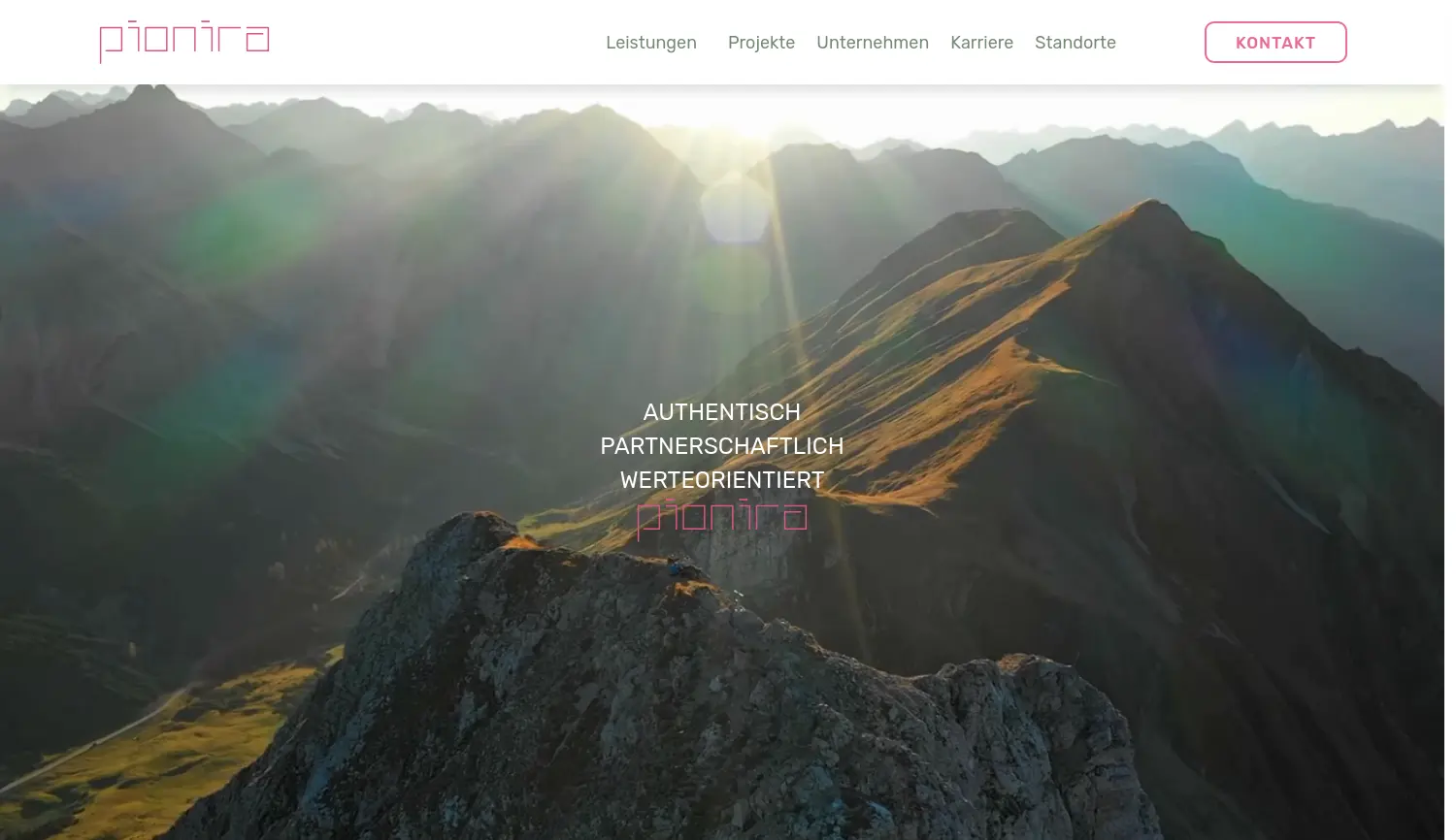 Website der Firma pionira GmbH