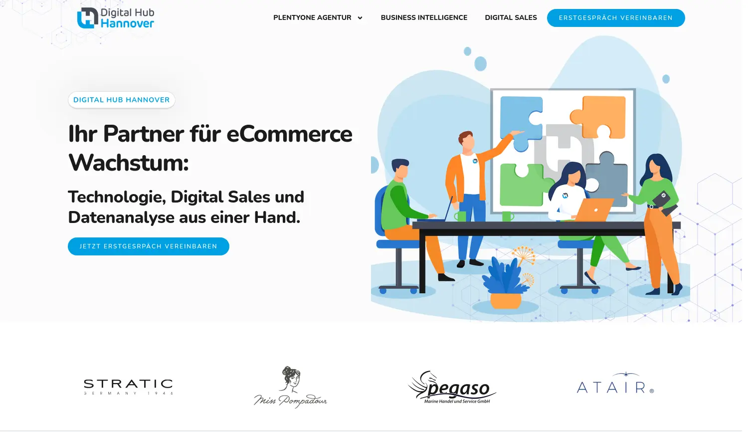 Website der Firma Digital Hub Hannover GmbH