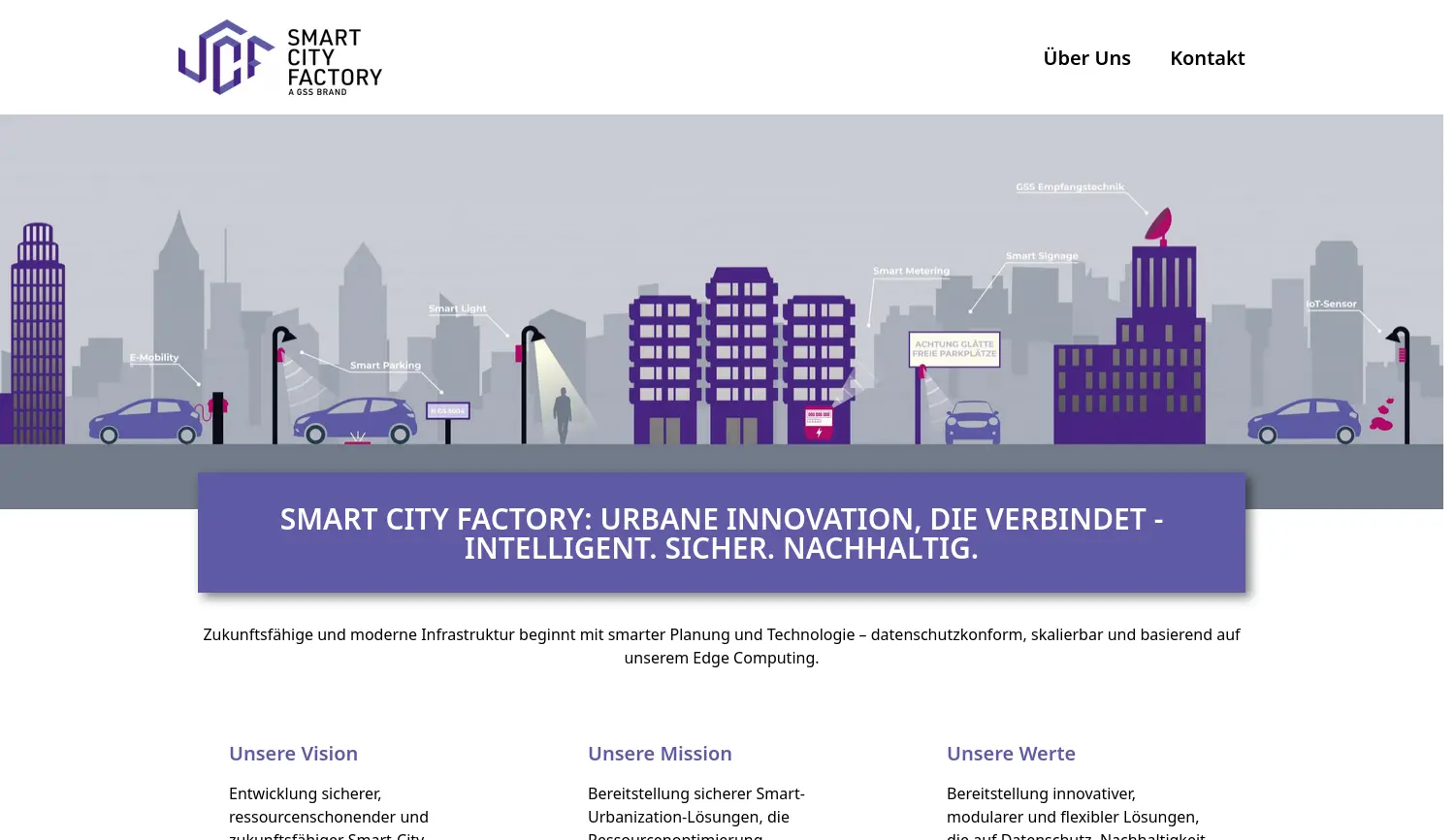 Website der Firma Smart City Factory