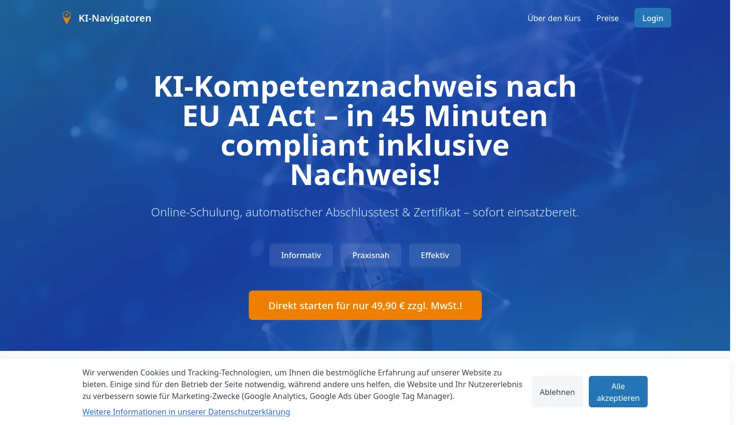 Website der Firma KI Navigatoren GmbH