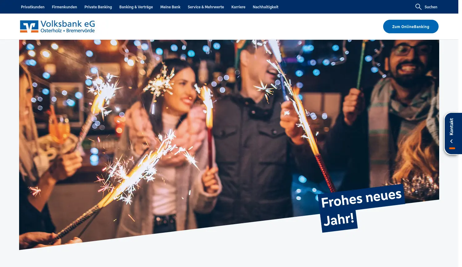 Website der Firma Volksbank eG