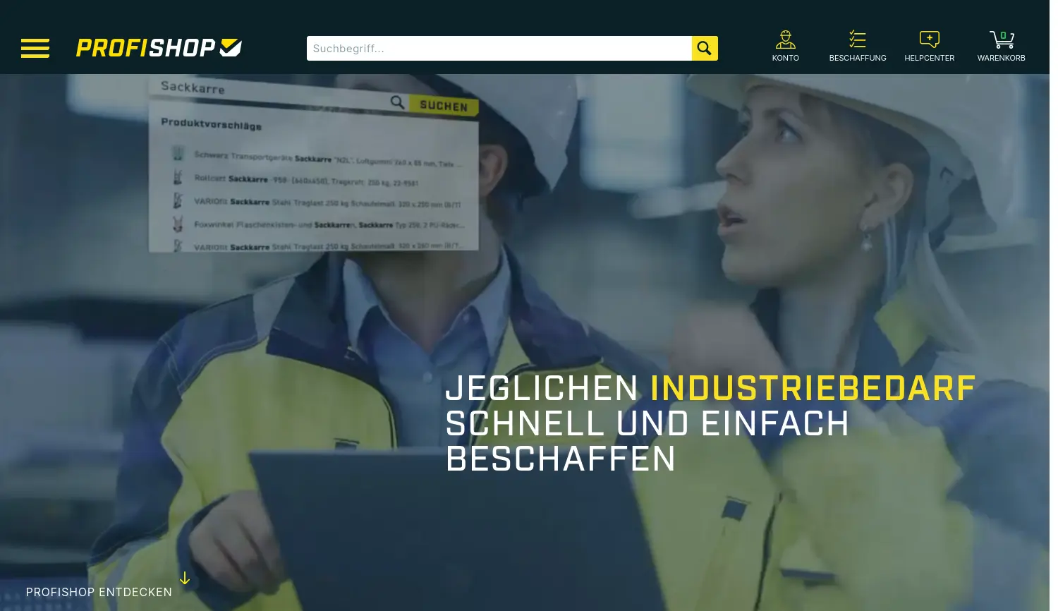 Website der Firma PROFISHOP GmbH