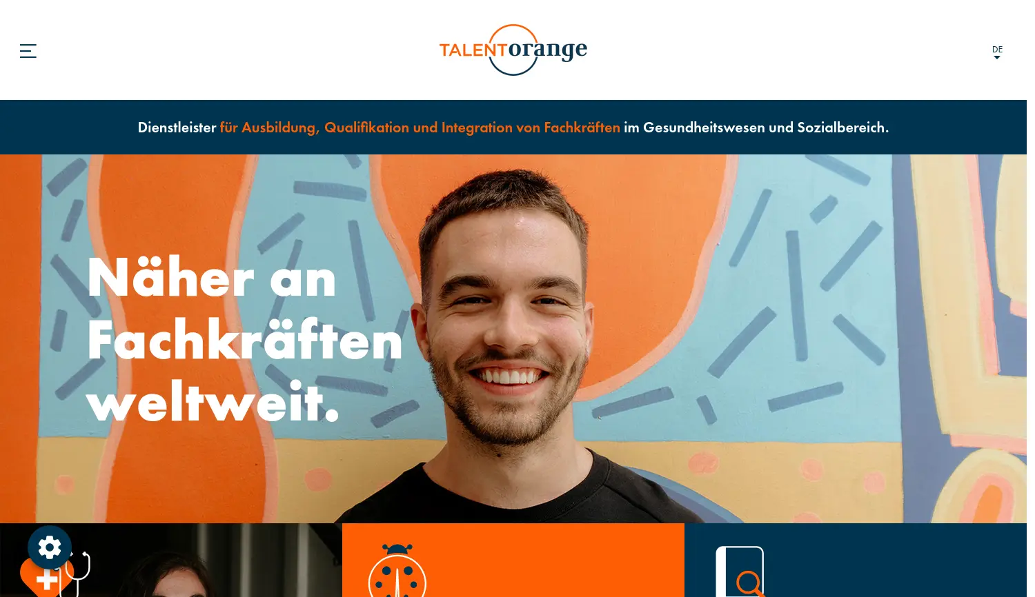 Website der Firma TalentOrange GmbH