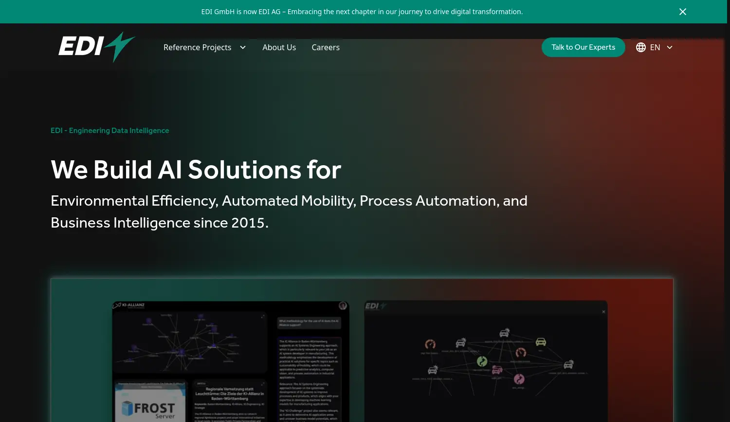 Website der Firma EDI AKTIENGESELLSCHAFT