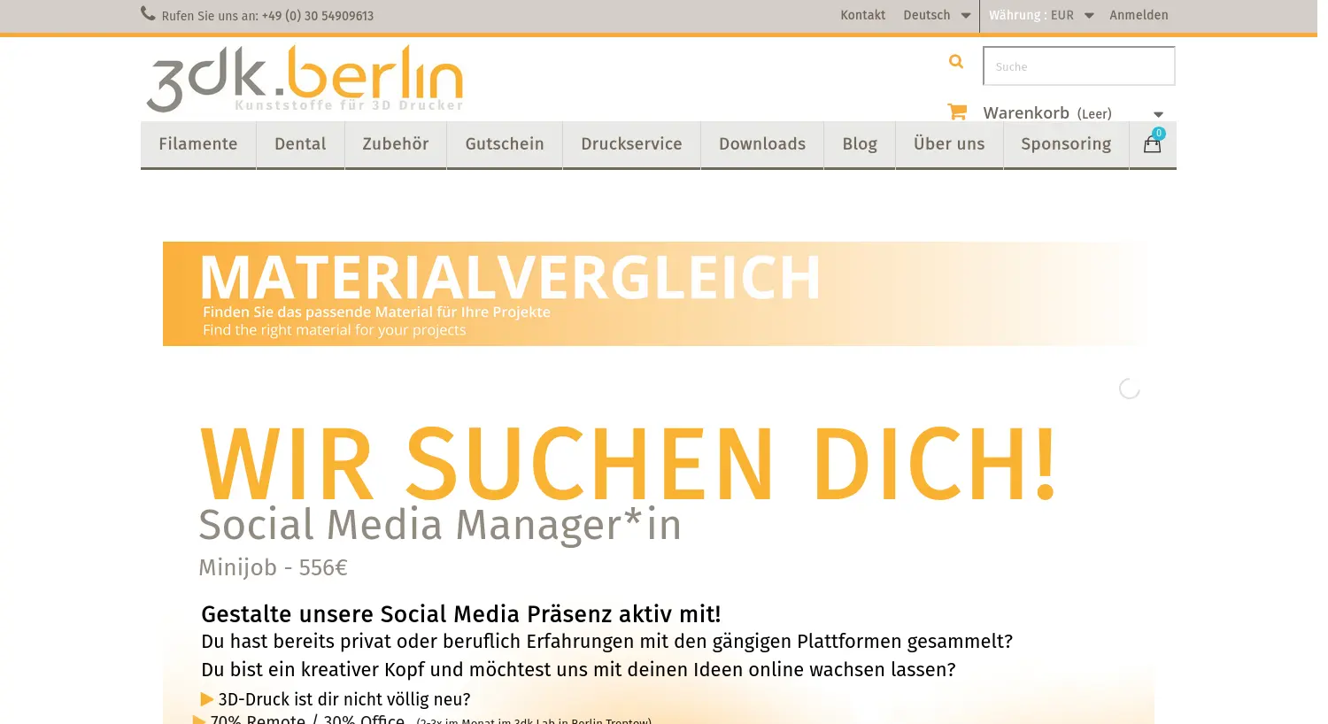 Website der Firma 3dk Trading GmbH